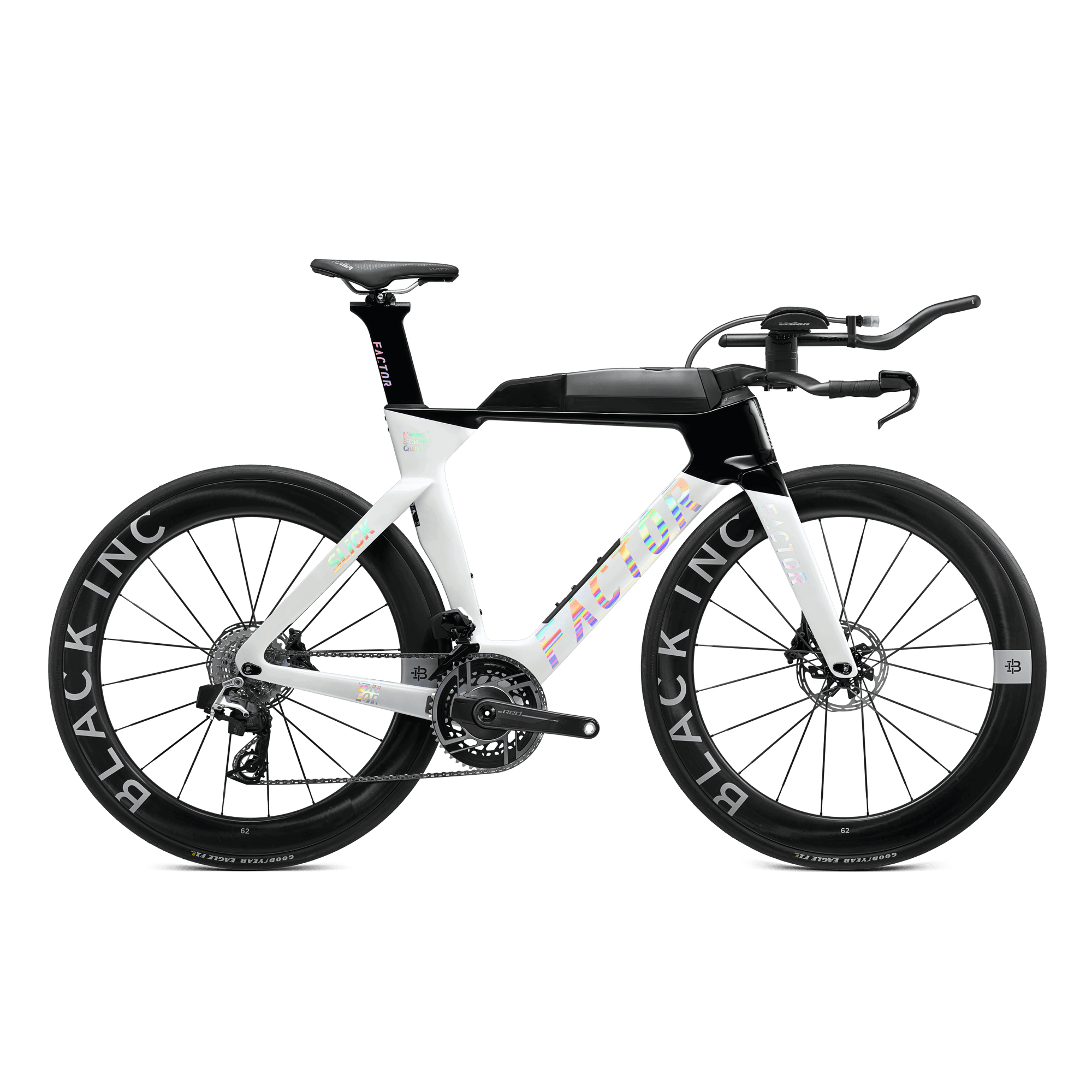 Factor SLiCK SRAM Force w/ PM, Black Inc Fifty Eight Shadow White / 48cm Bikes - Triathlon