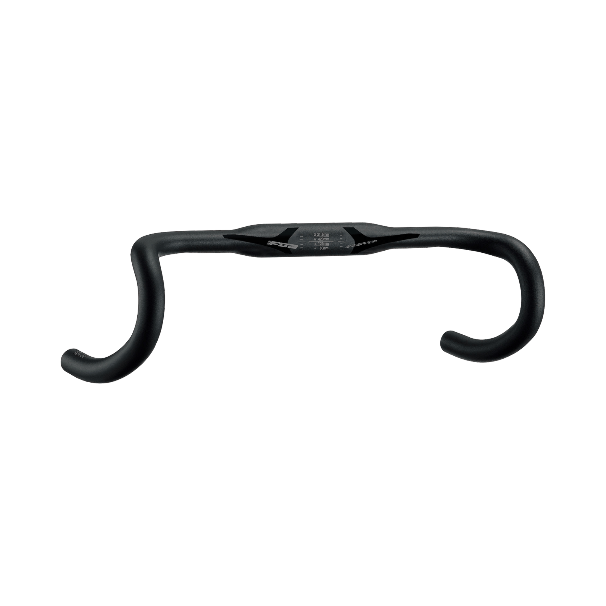 FSA Gossamer Wing Compact Drop Handlebar 38cm Black Parts - Handlebars - Drop
