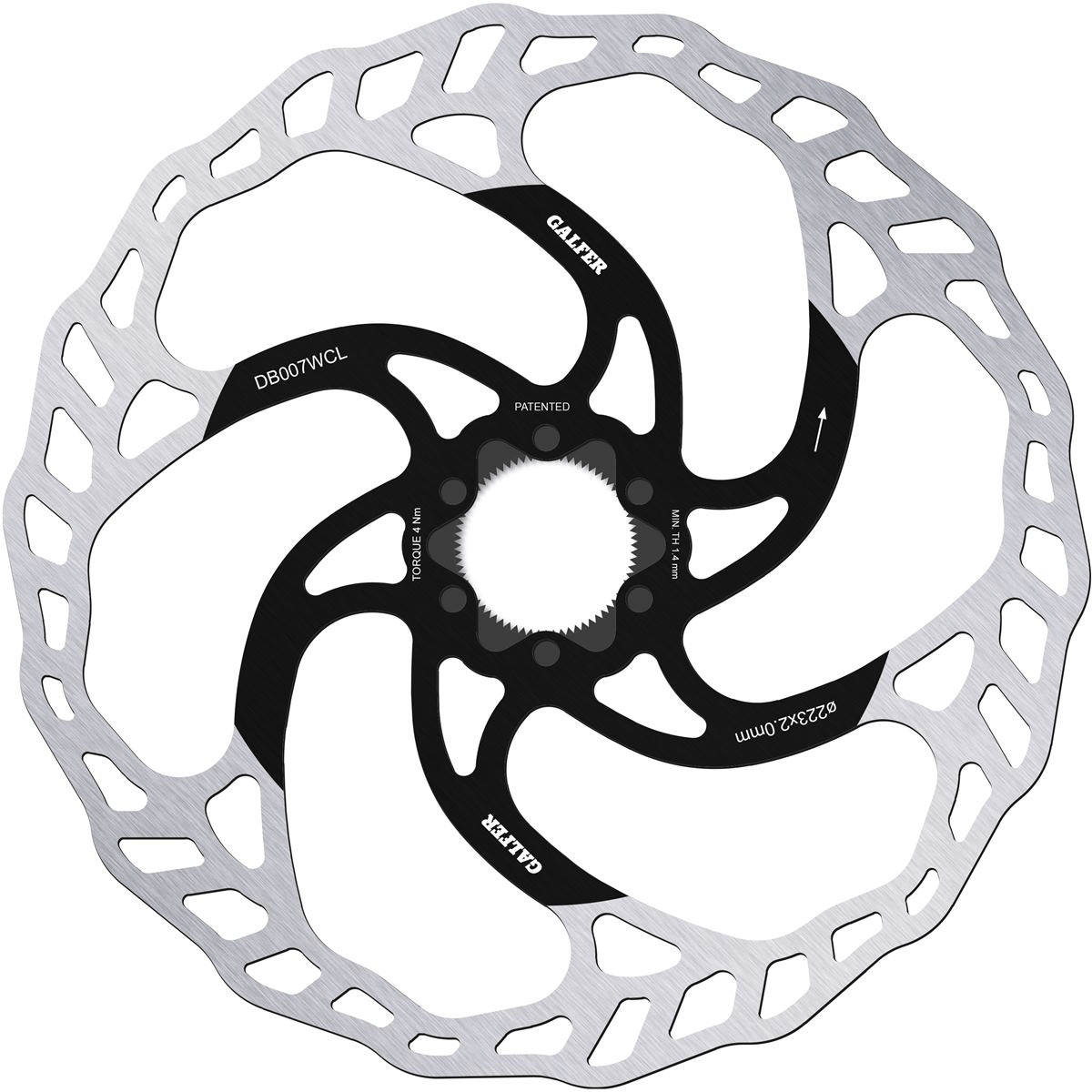 Galfer Disc Wave Fixed Rotor MTB 160mm / Centerlock Parts - Brake Rotors - 6 Bolt