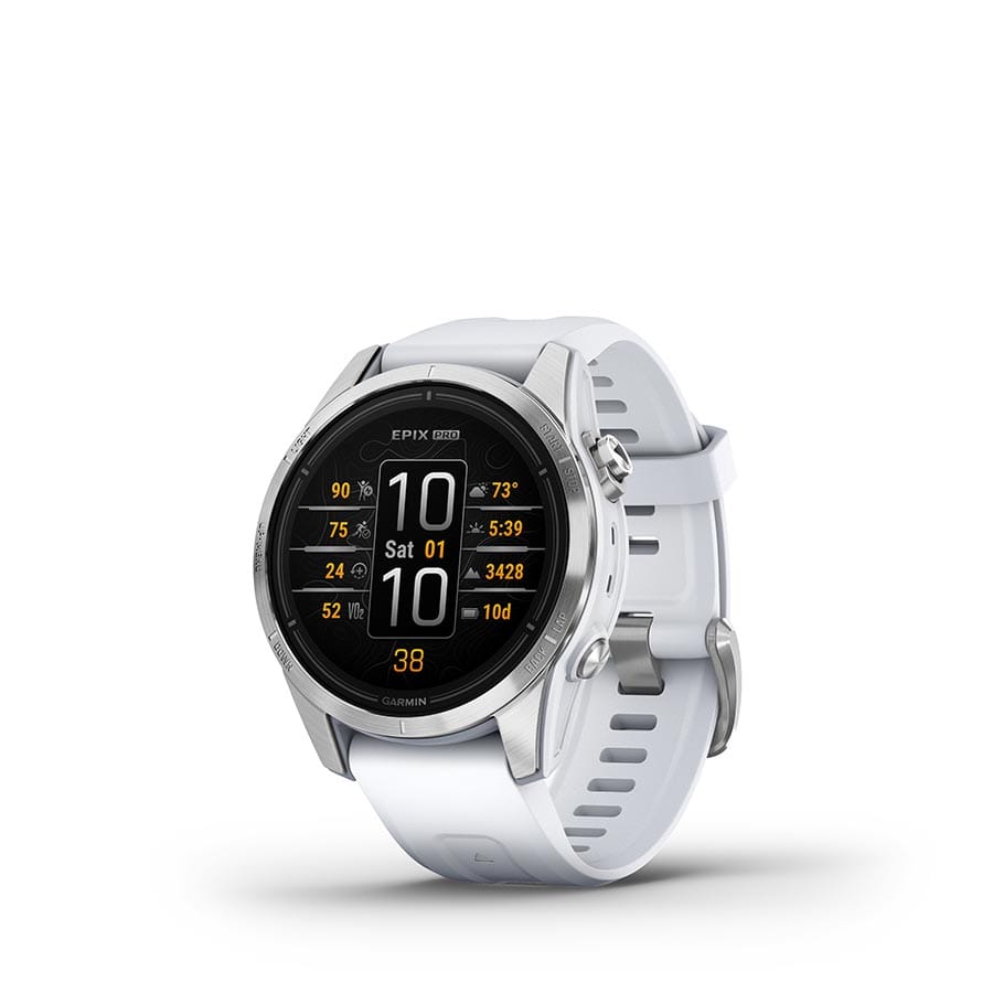 Garmin Epix Pro Std. Edition 42mm Garmin, Epix Pro Std. Edition 42mm, Watch, Watch Color: Silver, Wristband: White - Silicone Watches