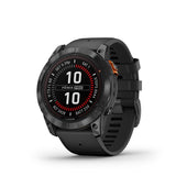 Garmin fenix 7X Pro Solar, Glass Garmin, fenix 7X Pro Solar, Glass, Watch, Watch Color: Slate Grey, Wristband: Black - Silicone Watches