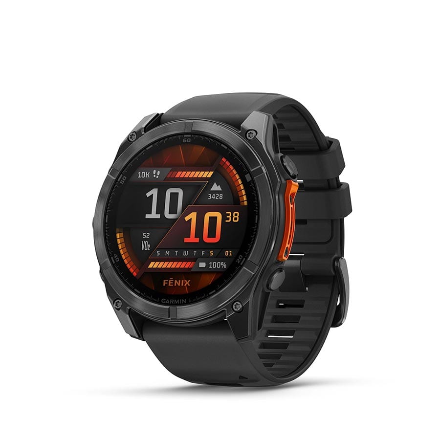 Garmin fenix 8 AMOLED 51mm Garmin, fenix 8 AMOLED 51mm, Watch, Watch Color: Slate Grey, Wristband: Black - Silicone Watches