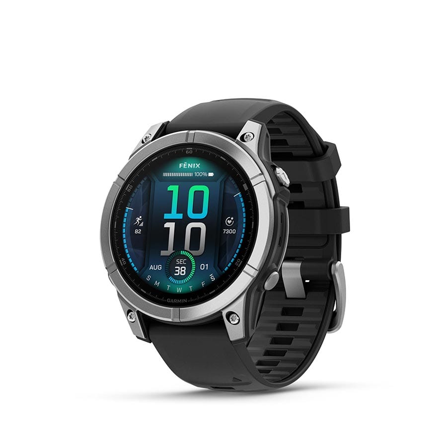 Garmin fenix E AMOLED 47mm Stainless, Wristband: Black - Silicone Watches