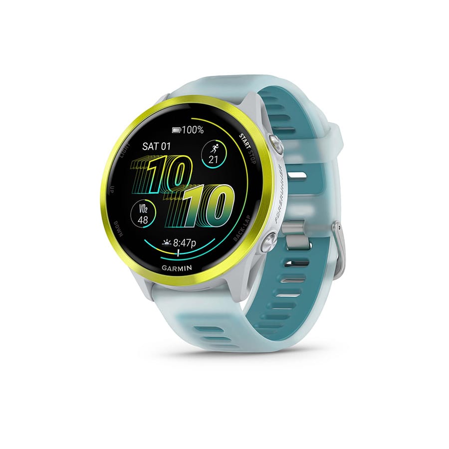Garmin Forerunner 570 47mm Whitestone, Wristband: Translucent Whitestone/Turquoise - Silicone Watches