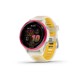 Garmin Forerunner 570 SmartWatch - 42mm, Whitestone/Cloud Blue Bone, Wristband: Translucent Bone/Mango - Silicone Accessories - Computers
