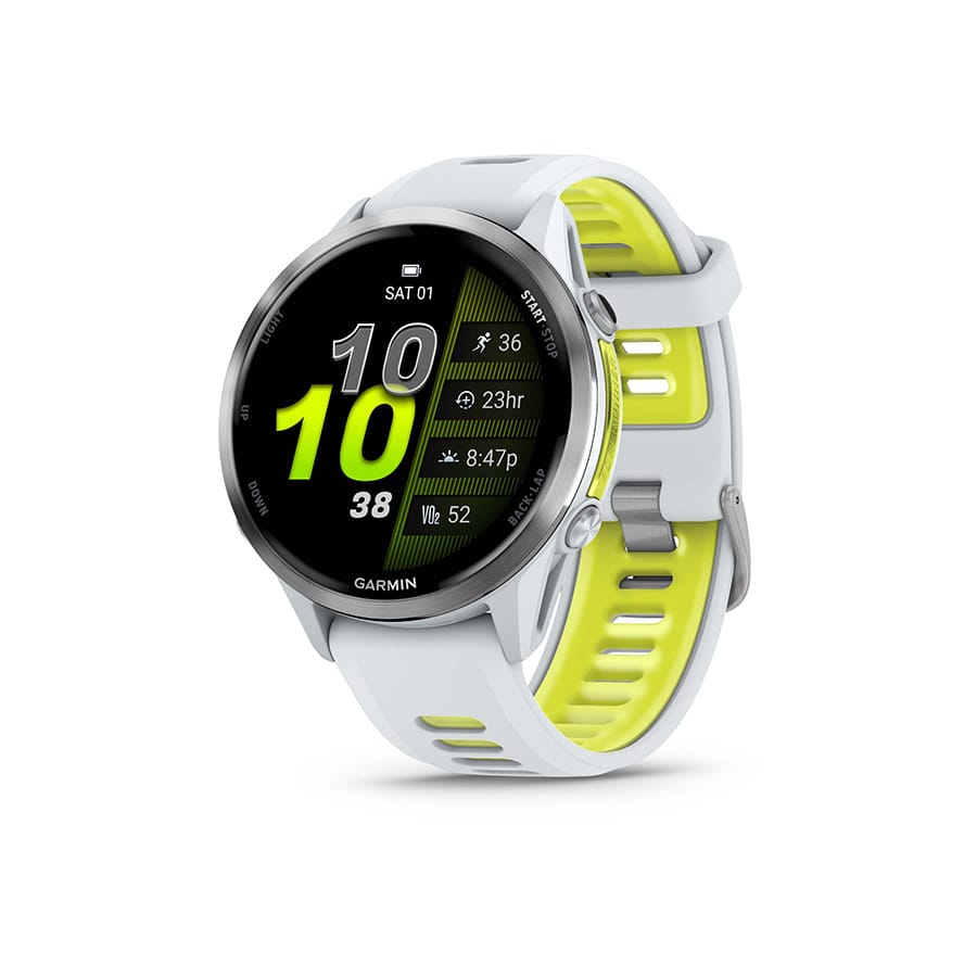 Garmin Forerunner 970 Whitestone, Wristband: Whitestone/TRanslucent Amp Yellow- Silicone Watches