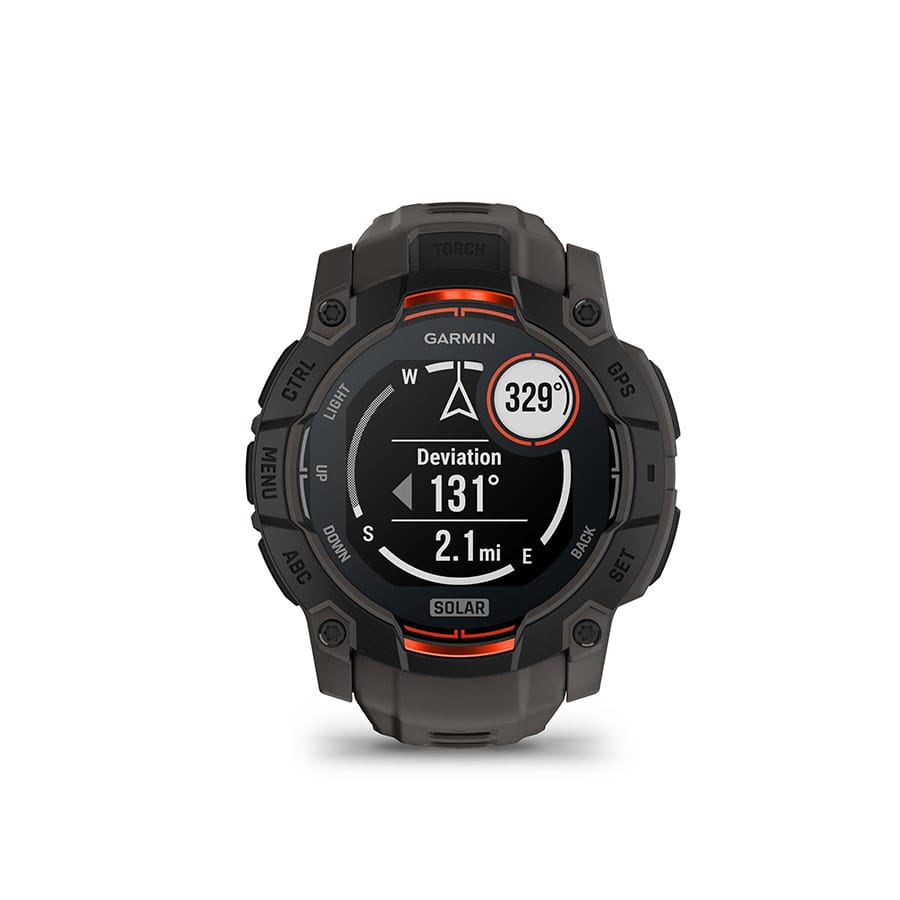 Garmin Instinct 3, 50mm Solar Garmin, Instinct 3 50mm Solar, Watch, Watch Color: Black, Wristband: Charcoal - Silicone Watches