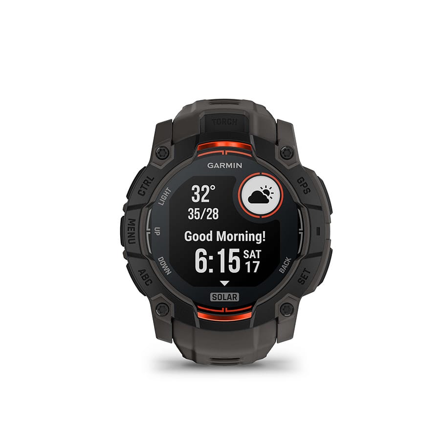 Garmin Instinct 3, 50mm Solar Garmin, Instinct 3 50mm Solar, Watch, Watch Color: Black, Wristband: Charcoal - Silicone Watches
