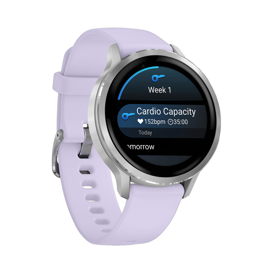 Garmin Venu 4 41mm Watch Silver/Periwinkle - Silicone Strap Accessories - Performance Monitors