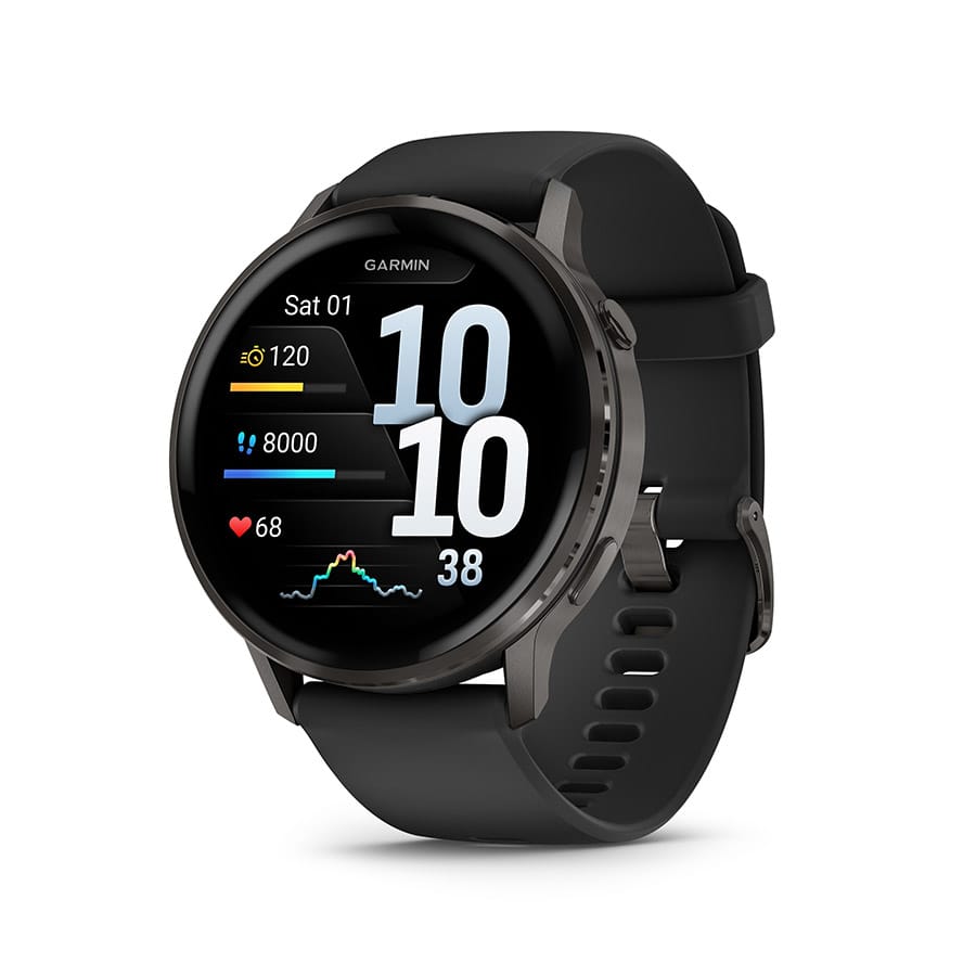 Garmin Venu 4 45mm Slate, Wristband: Black - Silicone Watches