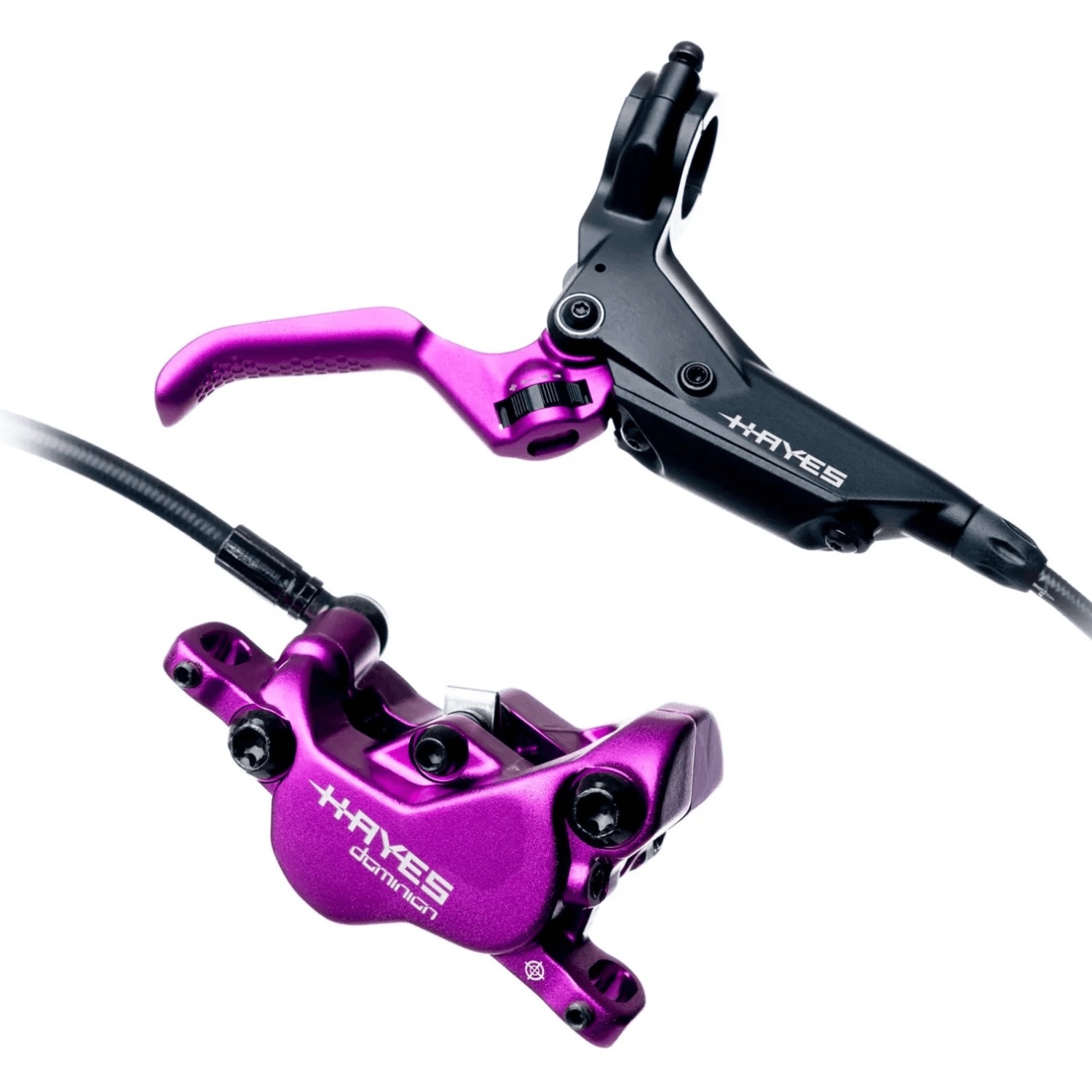 Hayes Dominion A4 Disc Brake and Lever - Front or Rear, Hydraulic, Post Mount, Purple/Black Parts - Brake Levers