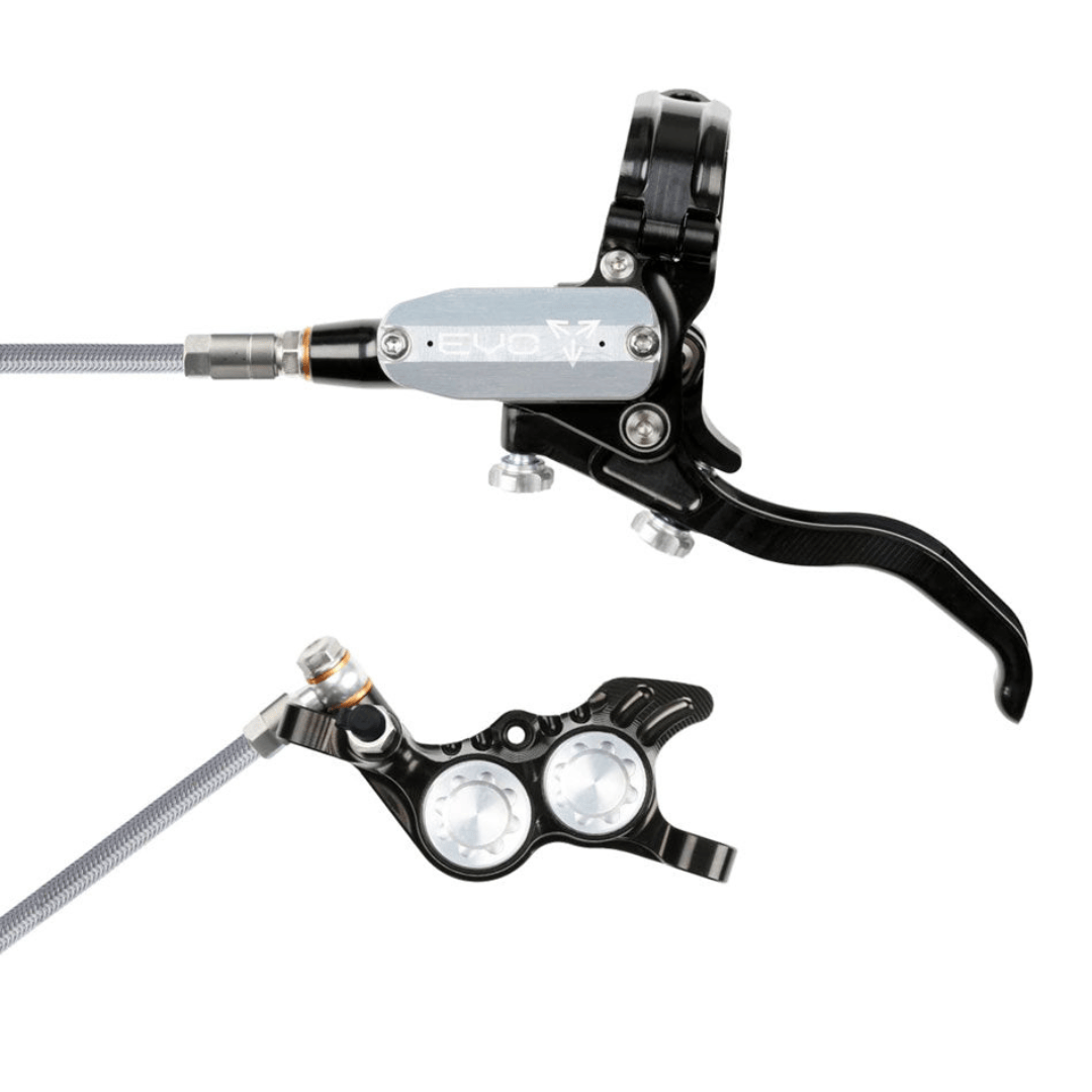 Hope Brake EVO GR4 No Rotor BRAIDED LH- Black/Silver Parts - Brake Sets