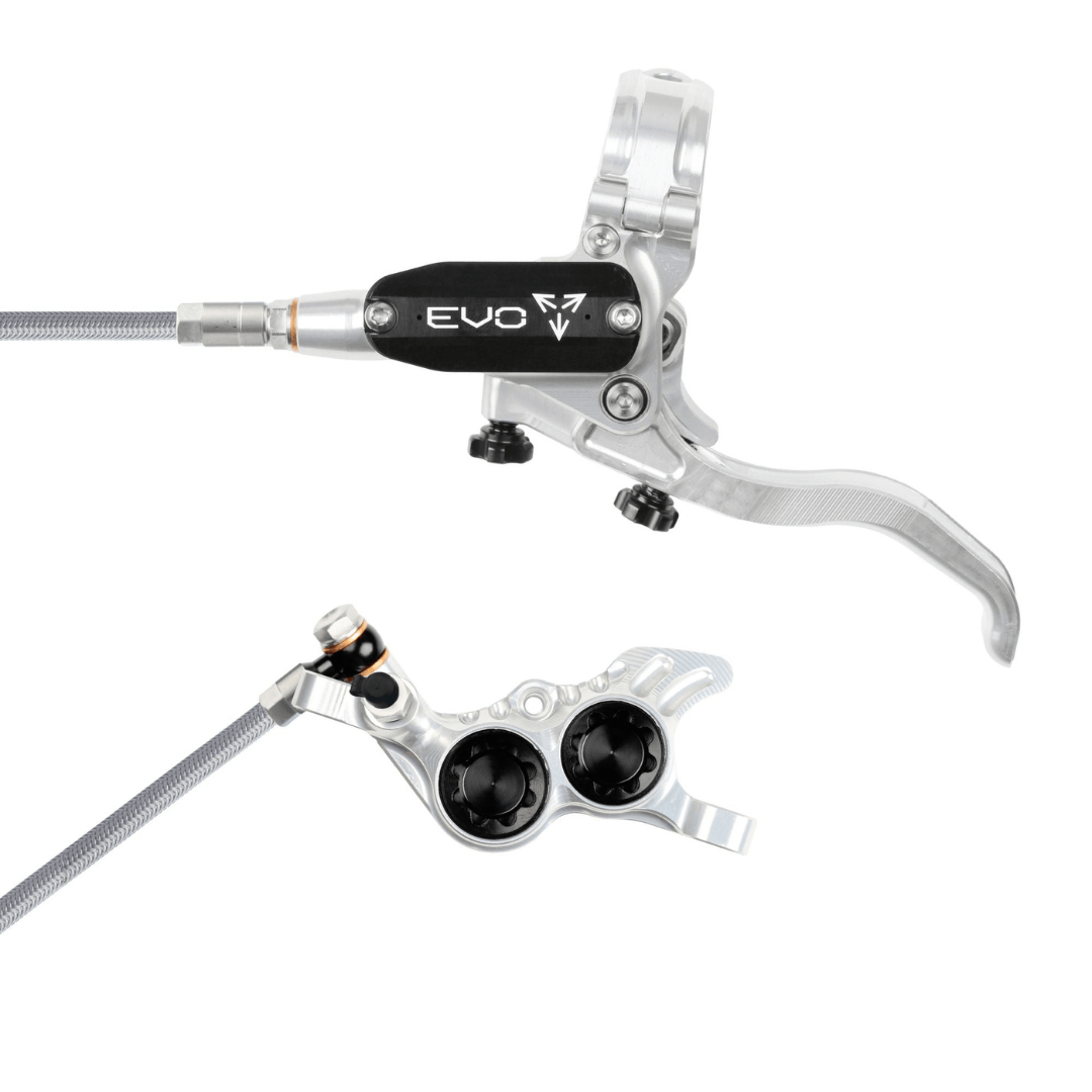 Hope Brake EVO GR4 No Rotor BRAIDED LH- Silver/Black Parts - Brake Sets