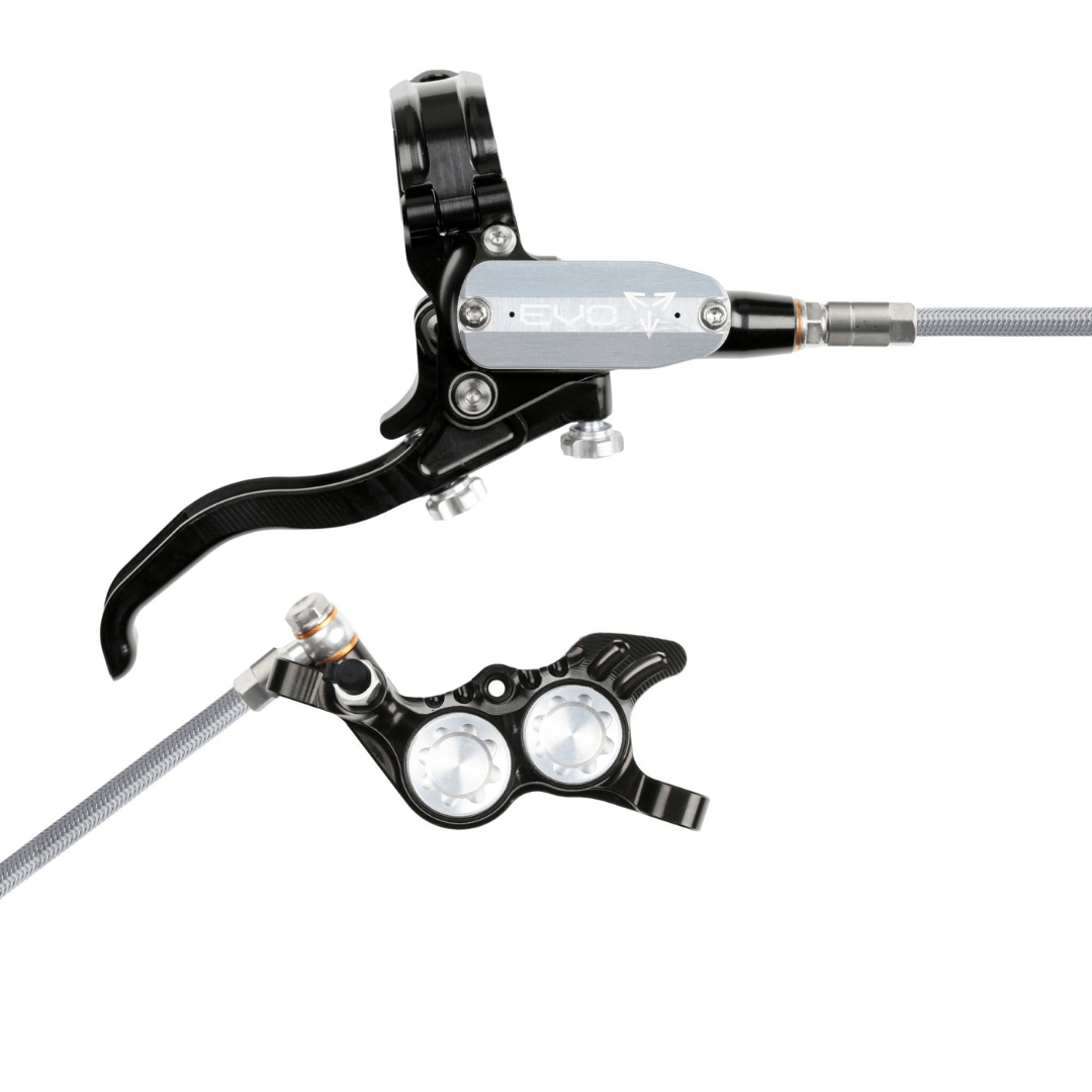 Hope Brake EVO GR4 No Rotor BRAIDED RH- Black/Silver Parts - Brake Sets