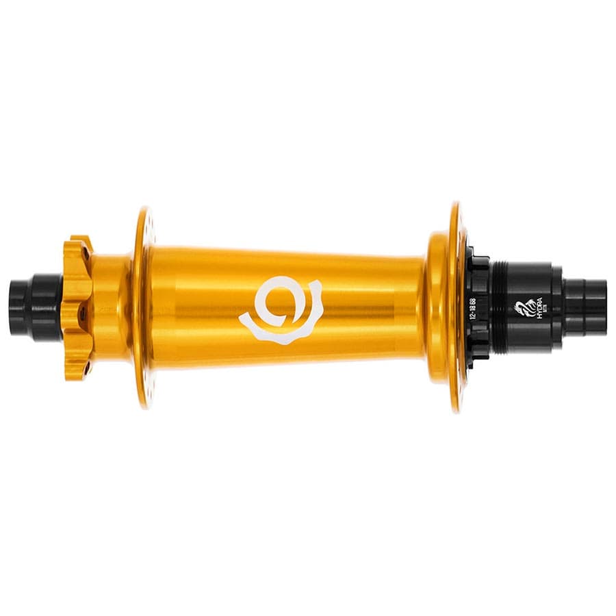 Industry Nine Hydra Classic Boost 6B Rear 28H, 12mm TA, 148mm, Shimano Micro Spline, Gold Disc Hubs