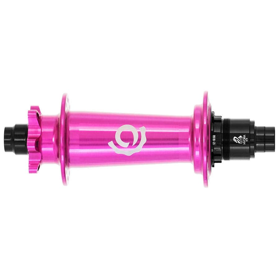 Industry Nine Hydra Classic Boost 6B Rear 32H, 12mm TA, 148mm, Shimano Micro Spline, Pink Disc Hubs