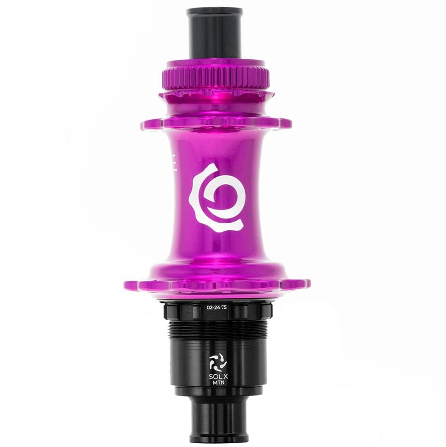 Industry Nine Solix M Classic Rear MS 24H, 12mm TA, 148mm, Shimano Micro Spline, Purple Disc Hubs