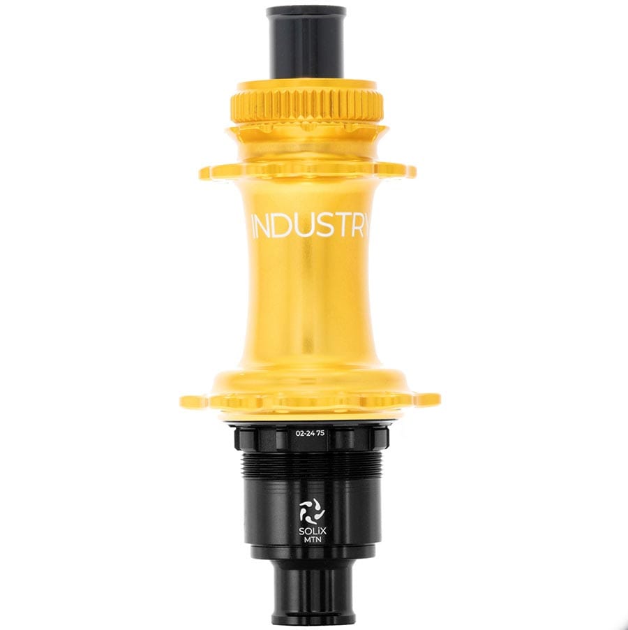 Industry Nine Solix M Classic Rear MS 28H, 12mm TA, 148mm, Shimano Micro Spline, Gold Disc Hubs