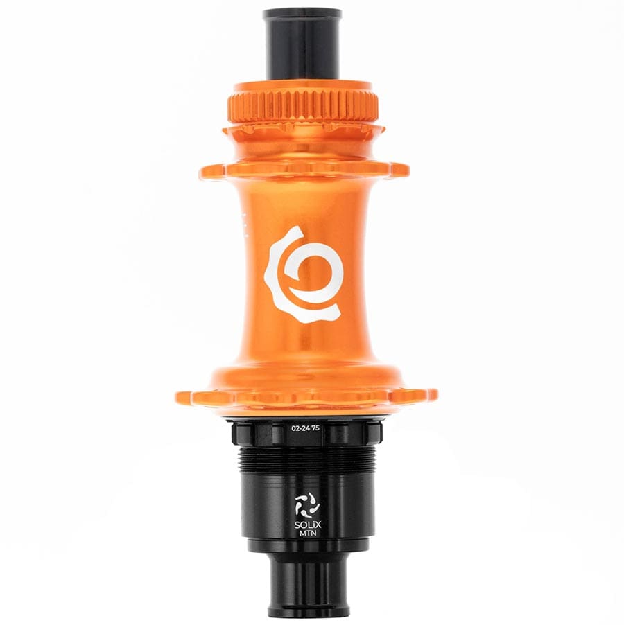 Industry Nine Solix M Classic Rear MS 28H, 12mm TA, 148mm, Shimano Micro Spline, Orange Disc Hubs