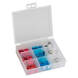 Jagwire End Cap Combo Kit Jagwire, Tackle box, Includes 5 and 4mm housing stops as well as cable ends, Alloy, Red, Blue, Silver Cable End Caps