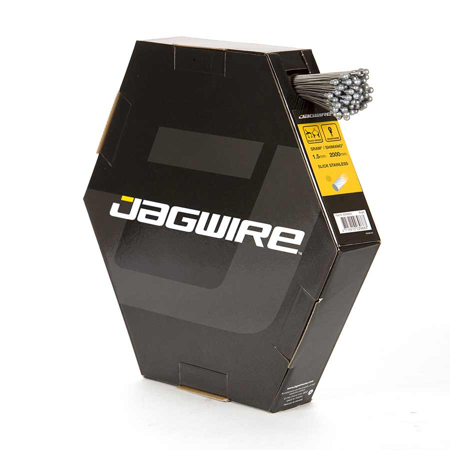 Jagwire Slick Brake cables, Slick, Road (Campagnolo), Stainless, 1.5mm, 2000mm, Box of 100 Brake Cables