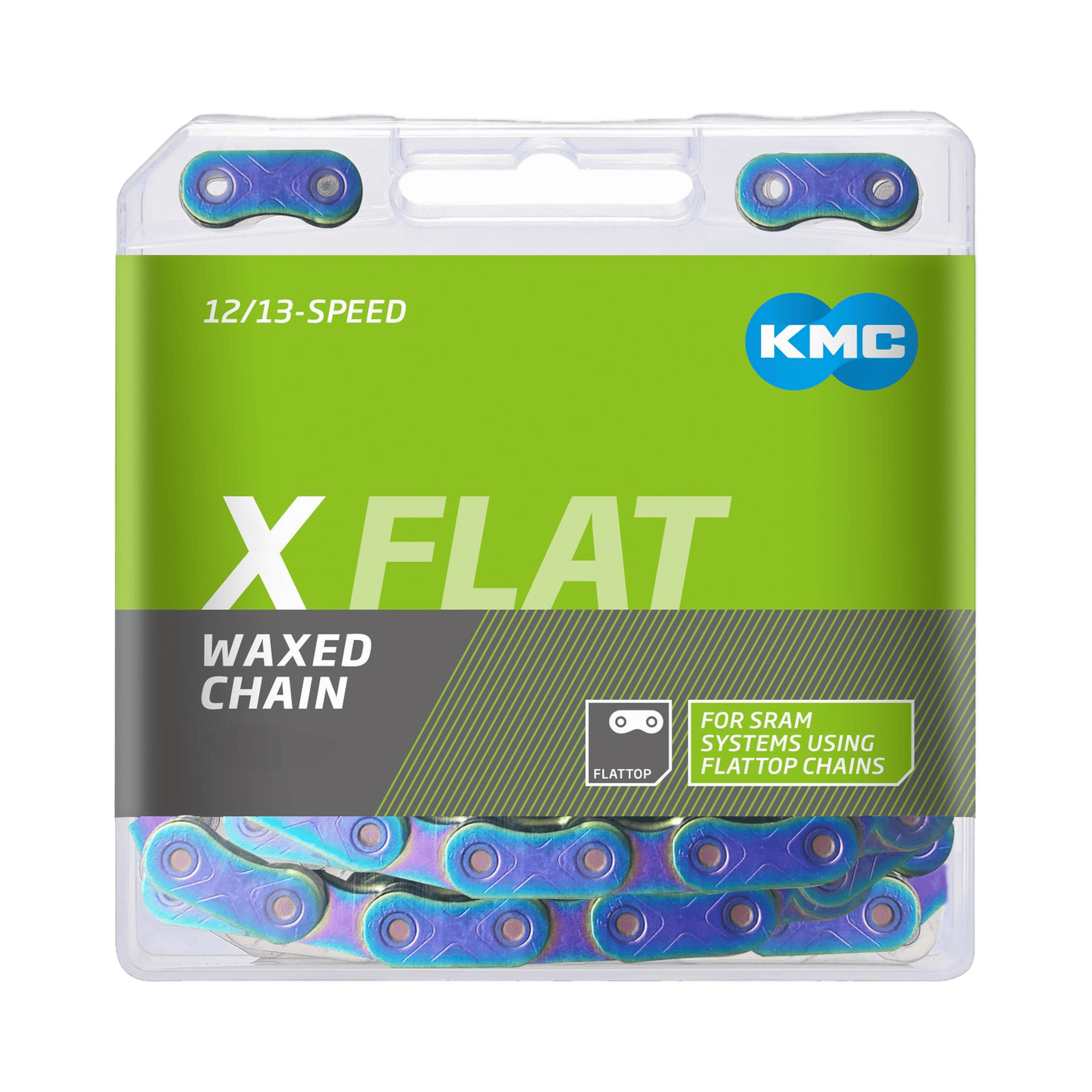 KMC X-Flat12 Wax Chain 12/13 Speed 126 Links Aurora Parts - Chains