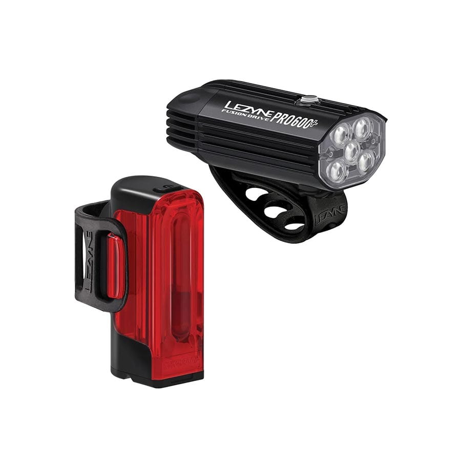 Lezyne Fusion Drive Pro 600/Strip Drive 300 Lezyne, Fusion Drive Pro 600/Strip Drive 300, Light, Set, Black Lights