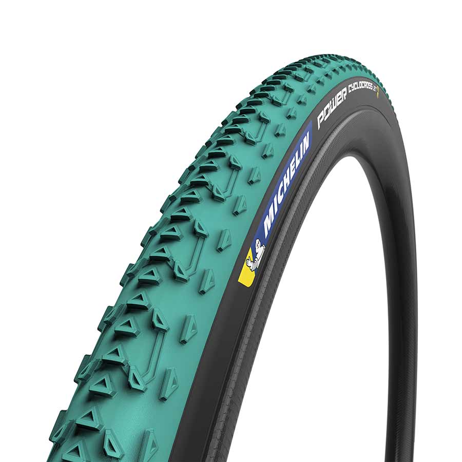 Michelin Power Cyclocross Jet Michelin, Power Cyclocross Jet, Tire, 700x33C, Folding, Tubeless Ready, GreenCompound, Bead2Bead Protek, 3x120TPI, Green / 700 Gravel Tires