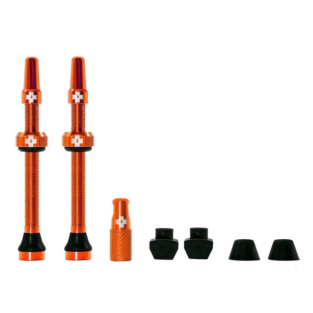 Muc-Off V2 Tubeless Valve Presta Pair Orange / 44mm Parts - Valves