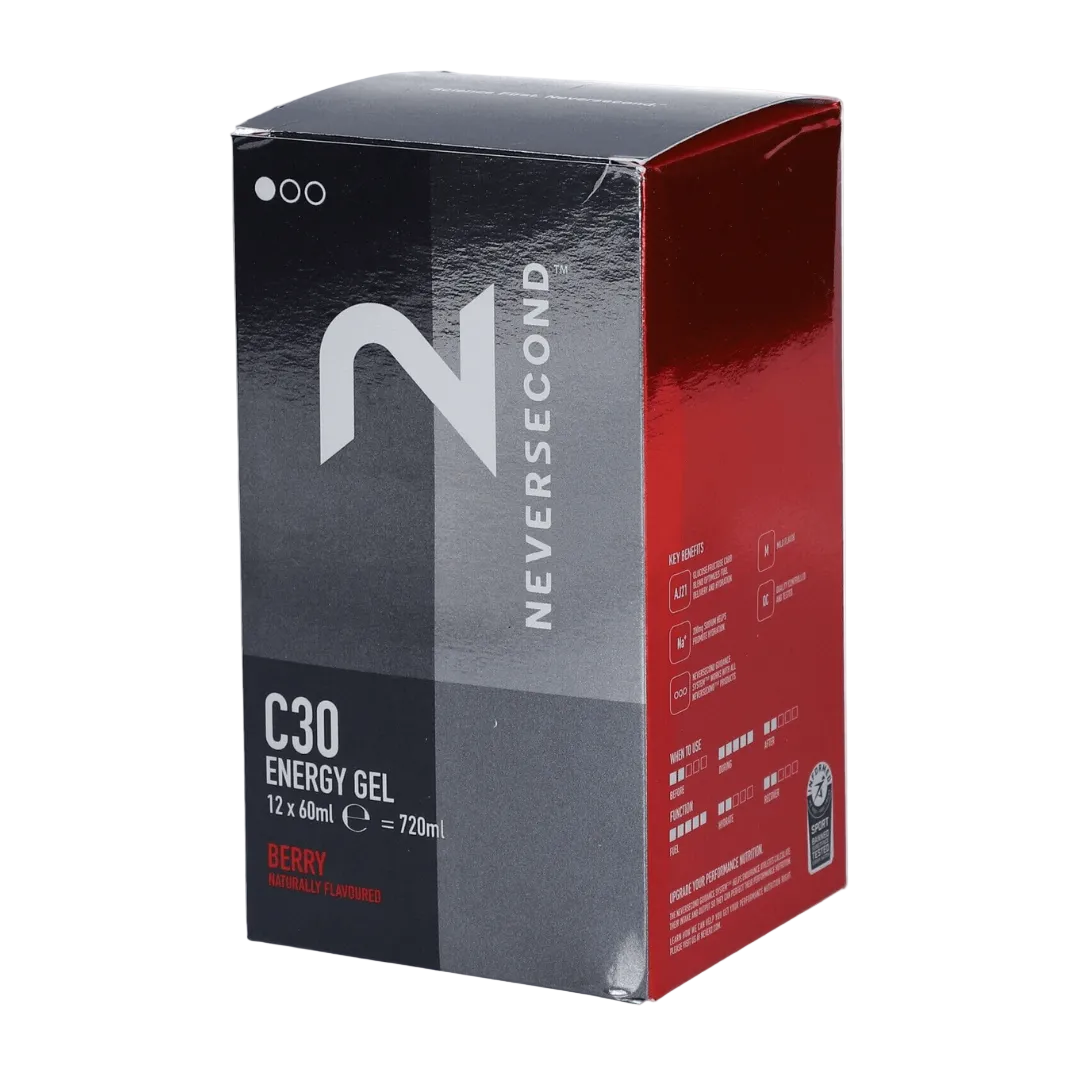Neversecond C30 Energy Gel 12-Unit Box Berry Other - Nutrition - Gels & Shots
