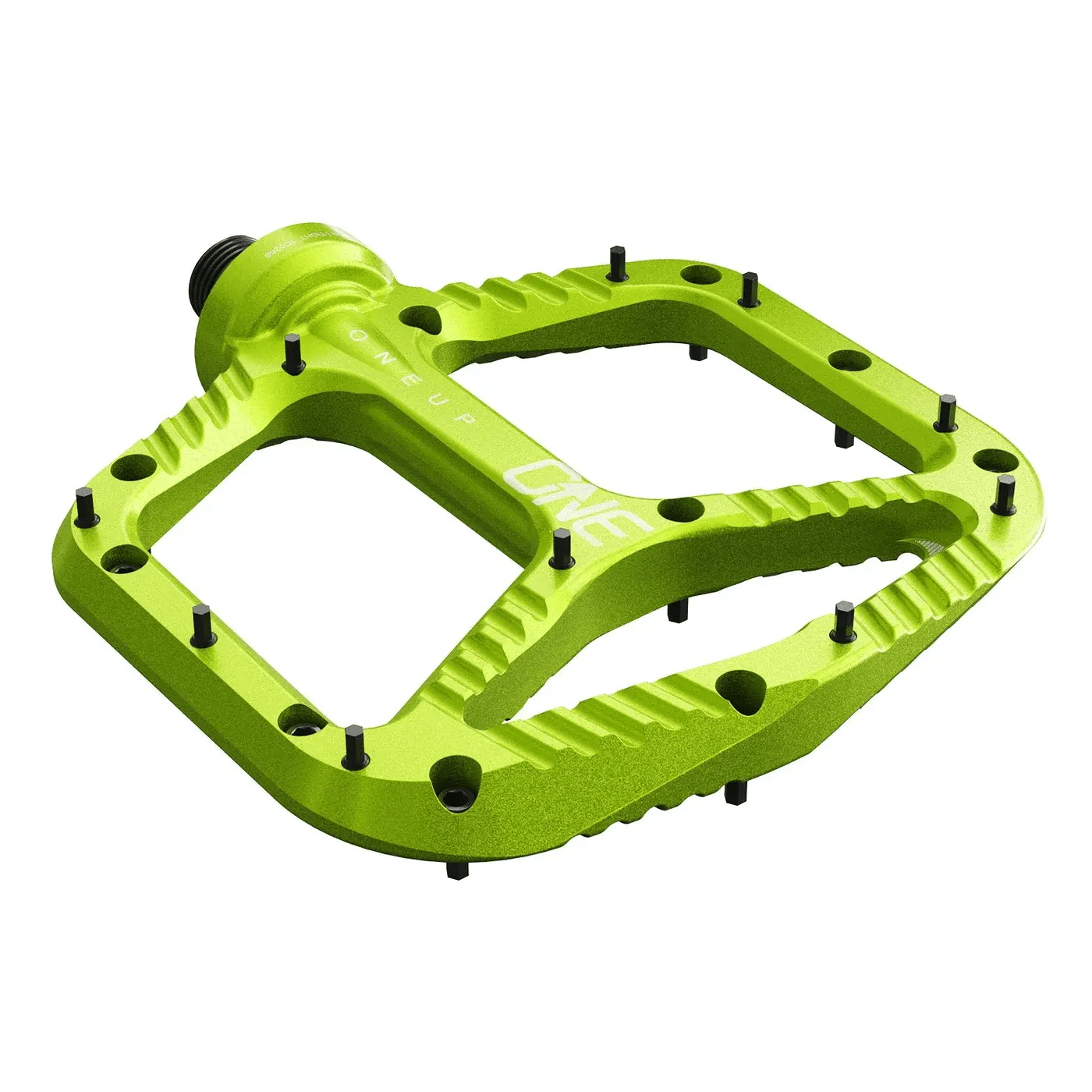 OneUp Aluminum Pedals Green Parts - Pedals - Mountain - Flats