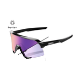 Open Box - 100% S3 Sunglasses Gloss Black/Purple Mirror Photochromic Lens Apparel - Apparel Accessories - Sunglasses