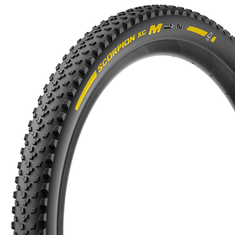 Pirelli Scorpion XC M Mountain Tire, 29x2.40, Folding, Tubeless Ready, SmartGRIP, ProWALL Yellow Pirelli, Scorpion Race XC M, Mountain Tire, 29x2.4, Folding, Tubeless Ready, Race XC Compound, Lite, 120TPI, Black Parts - Tires - Mountain