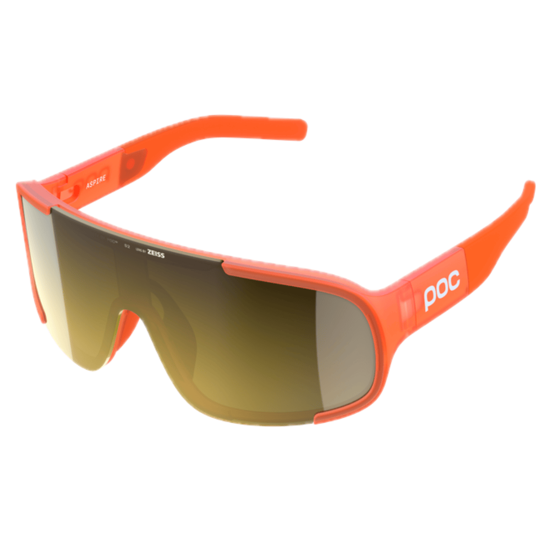 POC Aspire Sunglasses Fluorescent Orange Translucent/Clarity Road/Partly Sunny Gold Apparel - Apparel Accessories - Sunglasses