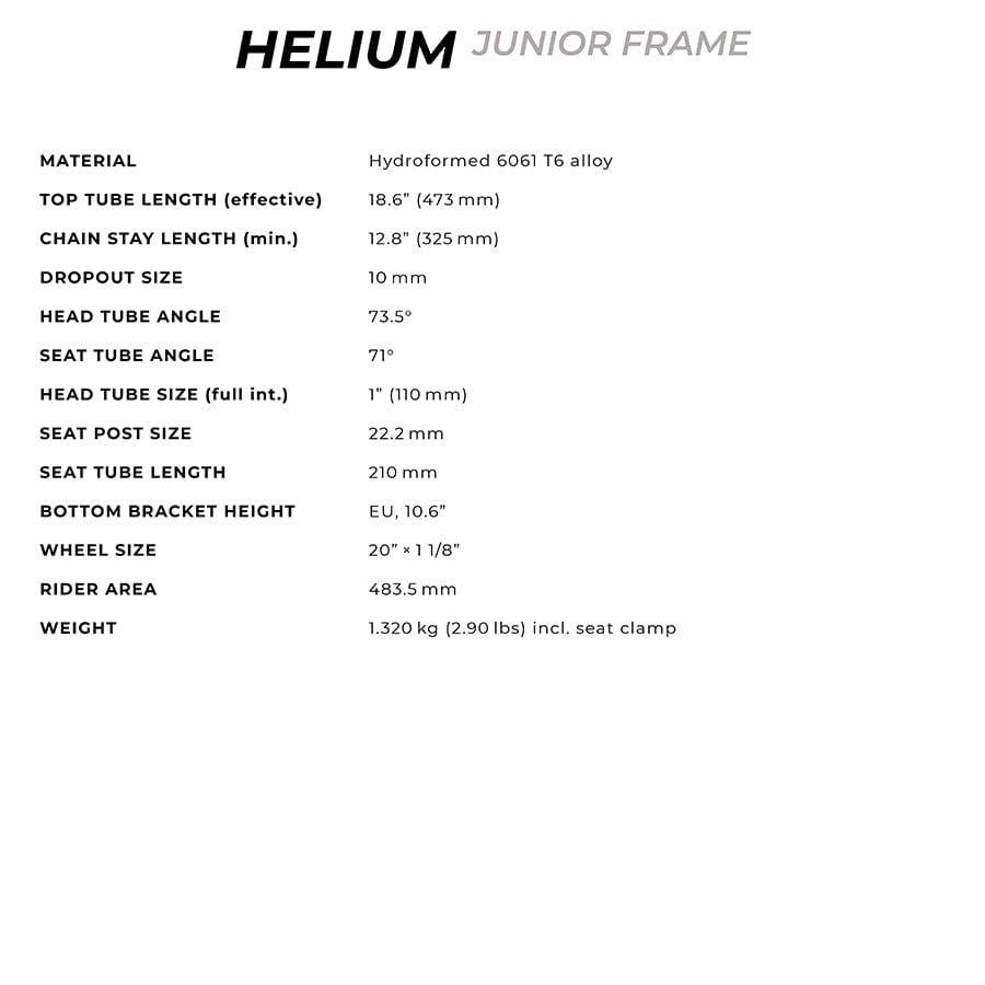 Radio Raceline Helium Junior BMX Frames