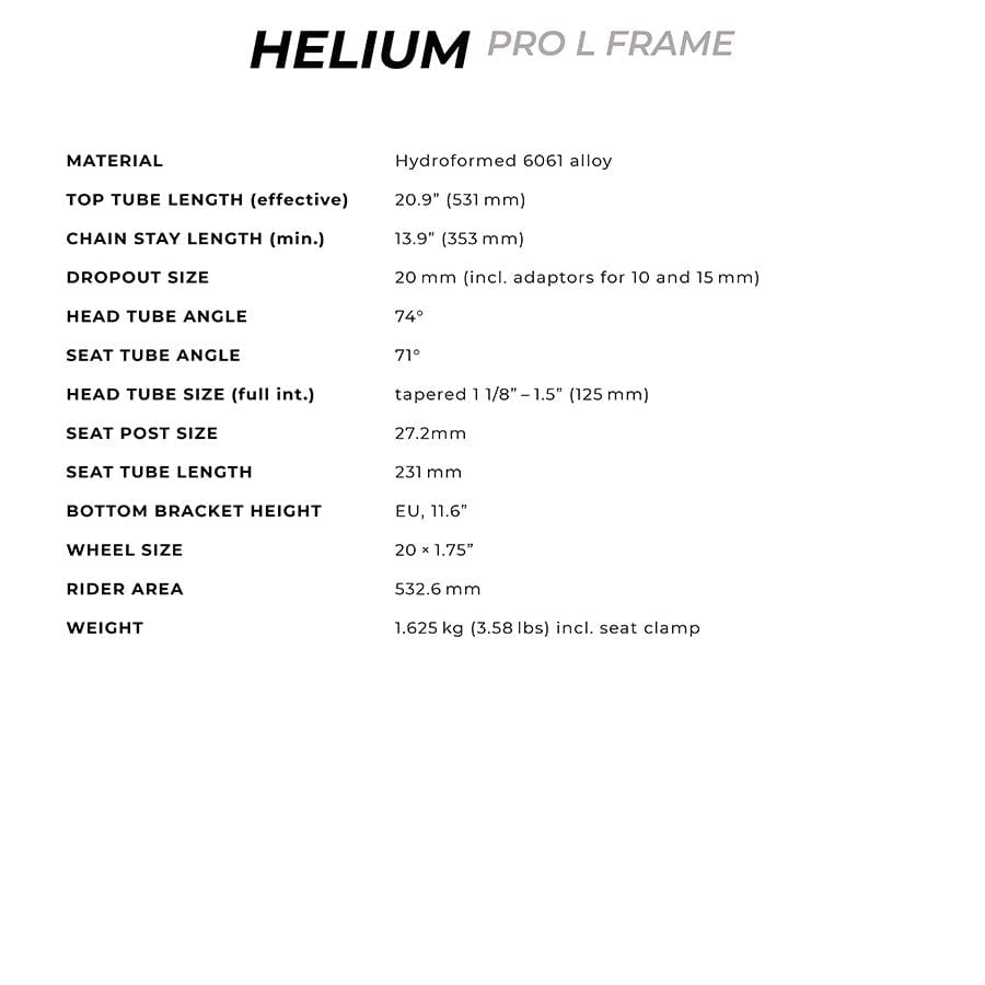 Radio Raceline Helium Pro L BMX Frames