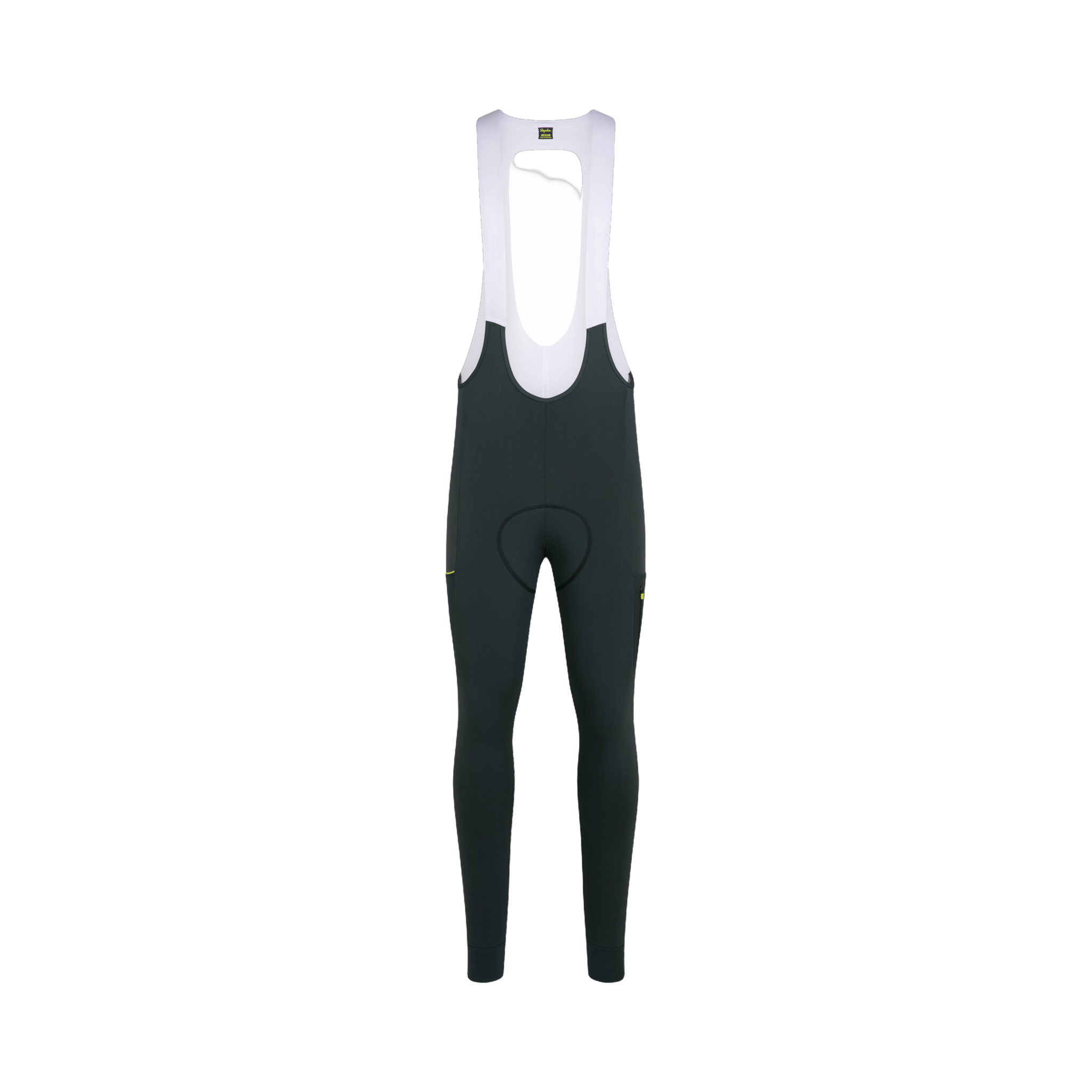 Rapha Men's Brevet Cargo Winter Tights Dark Forest/Chartreuse / XS Apparel - Clothing - Men's Bibs - Road - Bib Tights