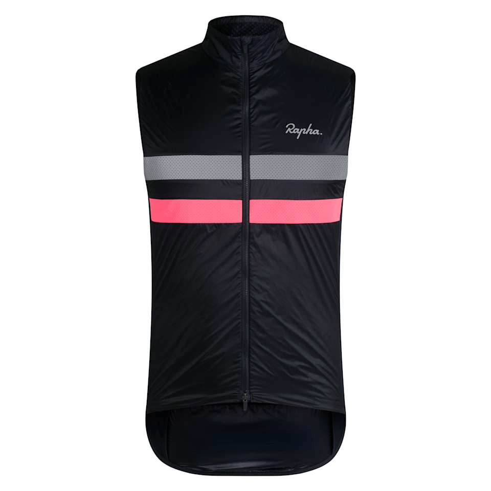 Rapha Men's Brevet Insulated Gilet Dark Navy/Hi-Vis Pink / XS Apparel - Clothing - Men's Vests