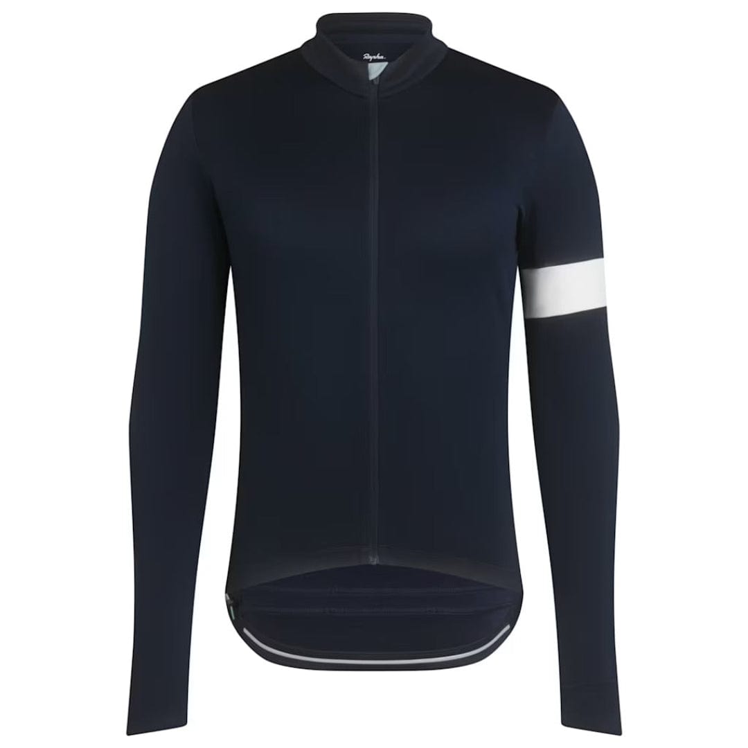 Rapha Men's Classic Long Sleeve Jersey Dark Navy/White/Light Blue Medium Apparel - Clothing - Men's Jerseys - Road