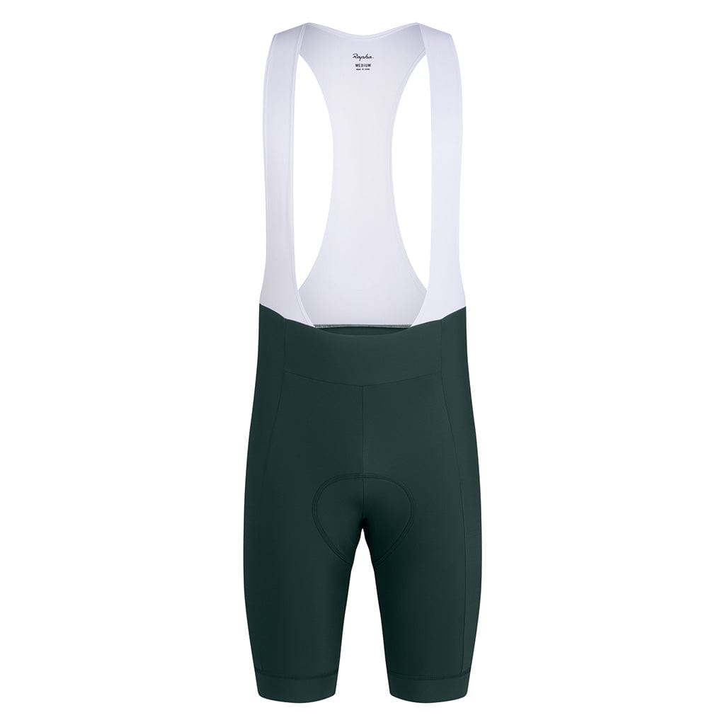 Rapha Men's Core Bib Shorts Forest Green/White / XS Apparel - Clothing - Men's Bibs - Road - Bib Shorts