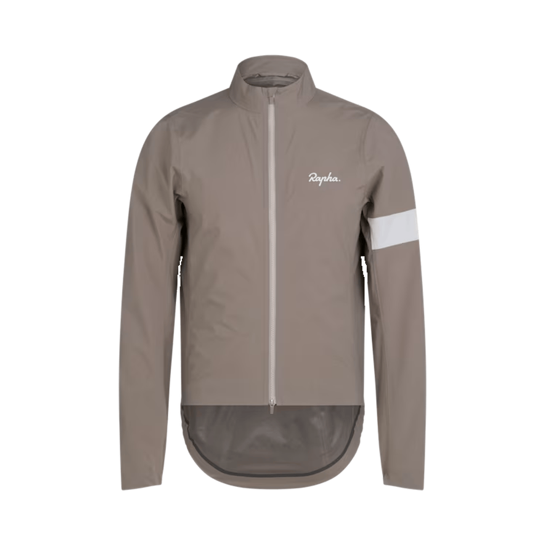 Rapha Men's Core Rain Jacket III Dark Tan/White / XS Apparel - Clothing - Men's Jackets - Road