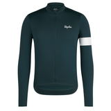 Rapha Men's Core Thermal Long Sleeve Jersey Forest Green/White / XS Apparel - Clothing - Men's Jerseys - Road