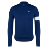 Rapha Men's Core Thermal Long Sleeve Jersey Navy/White / XXS Apparel - Clothing - Men's Jerseys - Road