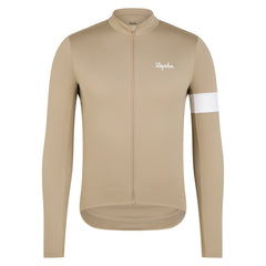 Rapha Men's Core Thermal Long Sleeve Jersey Tan/White / XS Apparel - Clothing - Men's Jerseys - Road