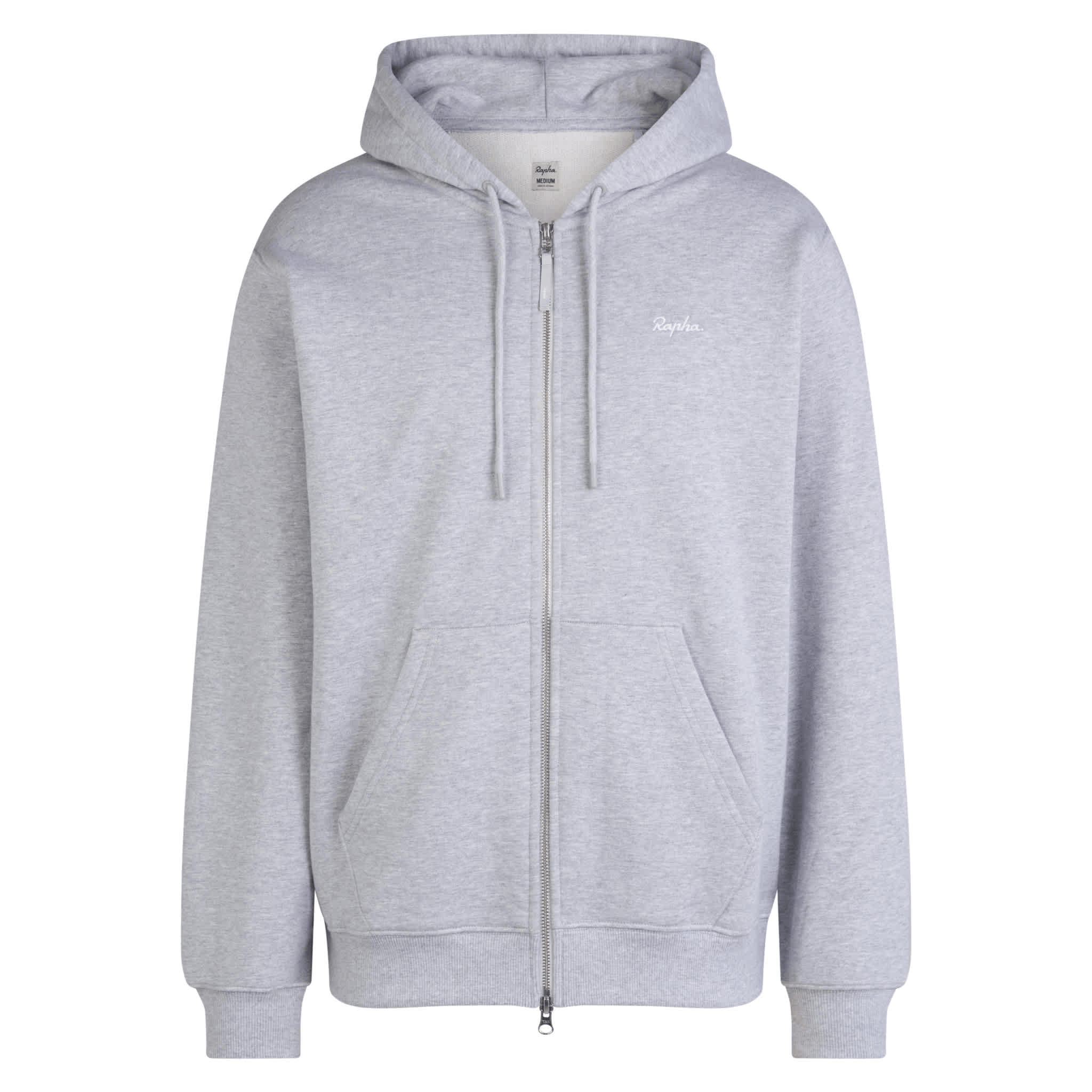 Rapha Men's Heavyweight Cotton Zip Hoodie Grey/ White / XS Apparel - Clothing - Men's Casual - Tops