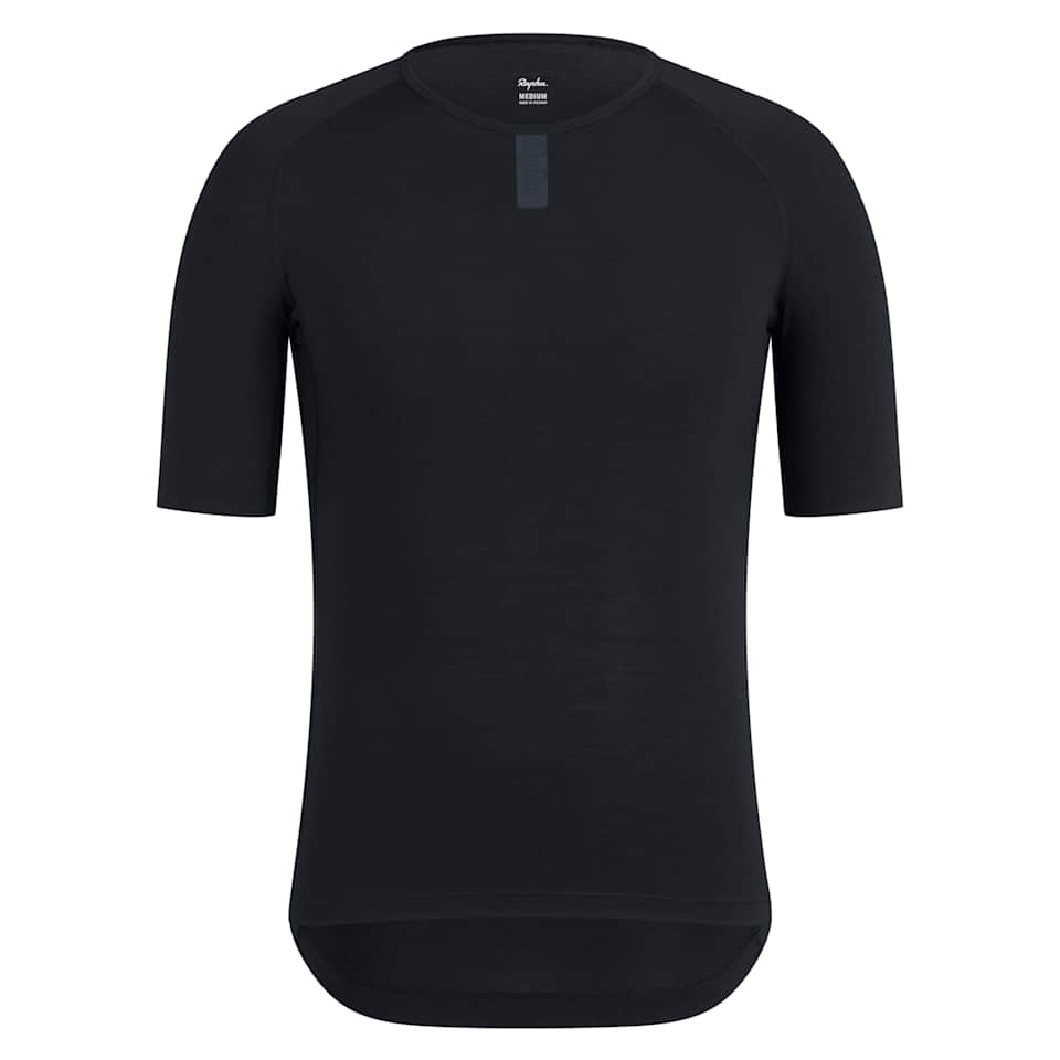 Rapha Men's Merino Base Layer - Short Sleeve Black/Black / XS Apparel - Clothing - Men's Base Layers