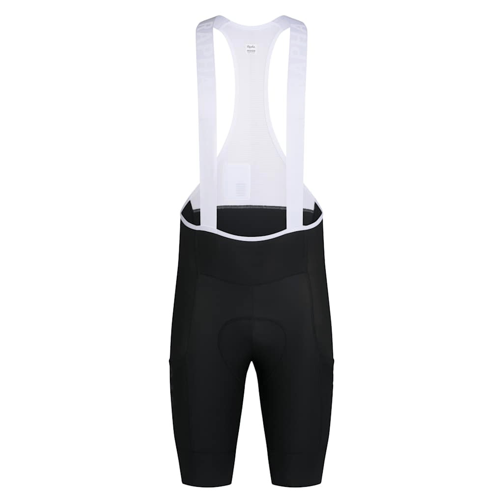 Rapha Men's Pro Team Cargo Bib Shorts - Regular Black/White / XS Apparel - Clothing - Men's Bibs - Road - Bib Shorts