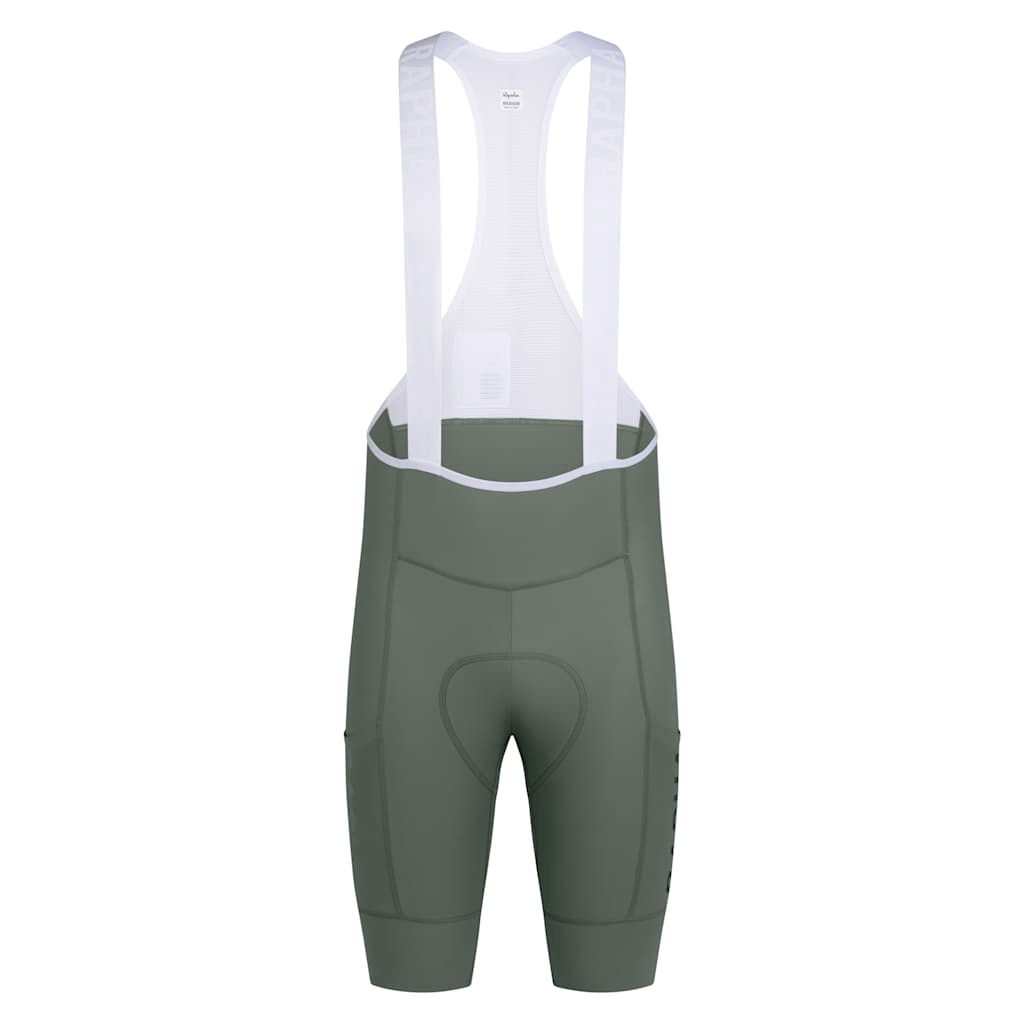 Rapha Men's Pro Team Cargo Bib Shorts - Regular Laurel/White / XS Apparel - Clothing - Men's Bibs - Road - Bib Shorts
