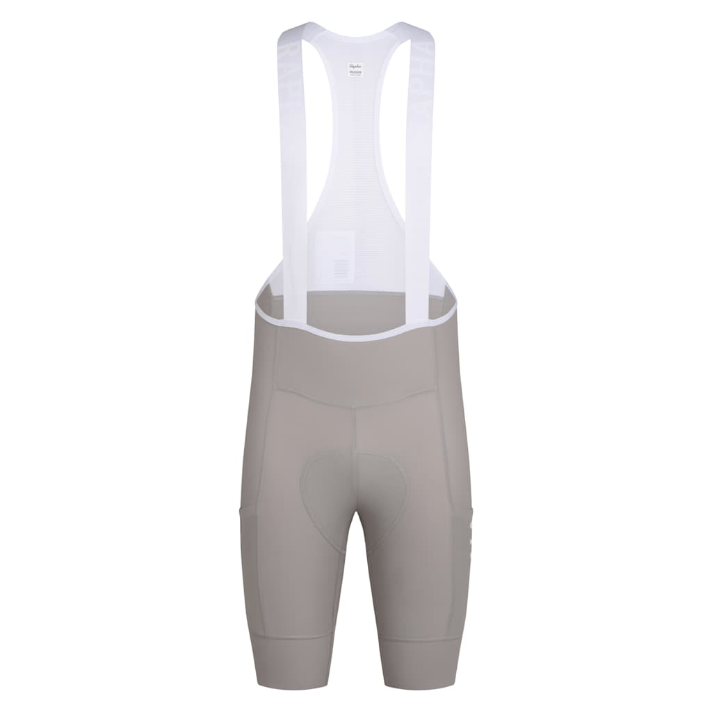 Rapha Men's Pro Team Cargo Bib Shorts - Regular Smoky Silver/White / XS Apparel - Clothing - Men's Bibs - Road - Bib Shorts