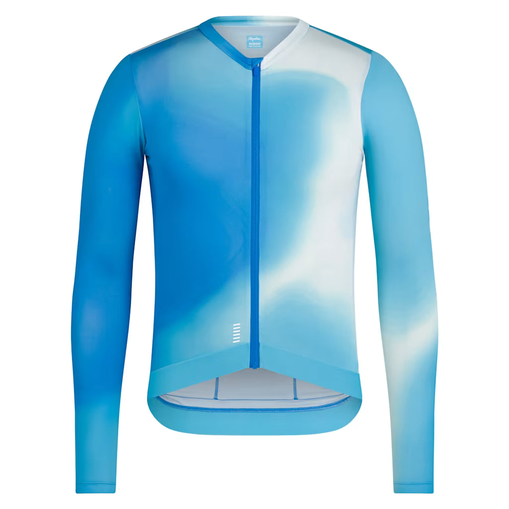 Rapha Men's Pro Team Long Sleeve Lightweight Jersey Surface Print - Turquoise / XS Apparel - Clothing - Men's Jerseys - Road